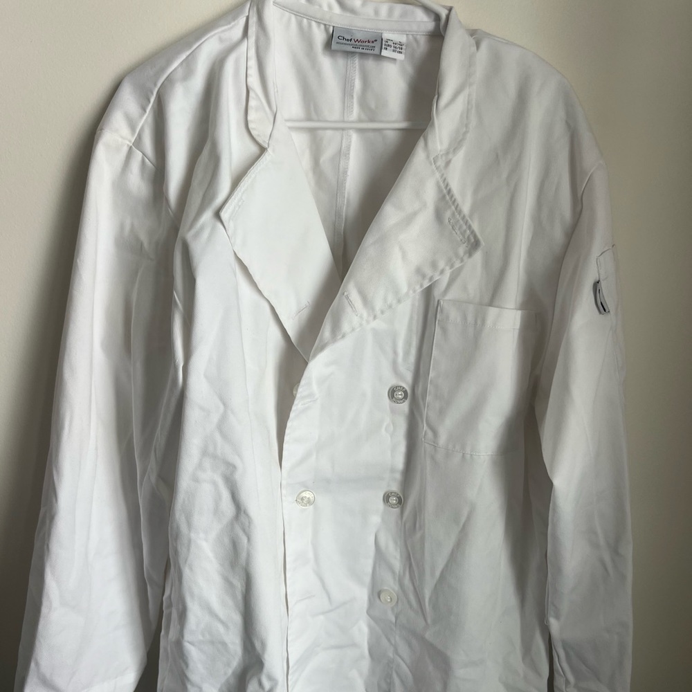 Chef Works jacket size large. White, in very good condition.